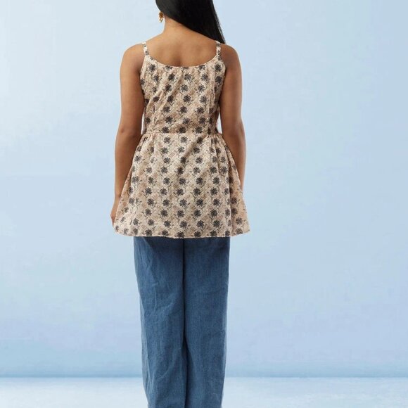 Cream Printed Short Top for Stylish Outfits | Muvvas Boutique - Picture 5 of 5